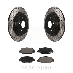 Rear Coated Drilled Slotted Disc Brake Rotors And Ceramic Pads Kit For 2017-2022 Honda CR-V KDC-100756
