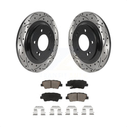 Rear Coated Drilled Slotted Disc Brake Rotors And Ceramic Pads Kit For Kia Optima Hyundai Sonata Soul EV KDC-100761