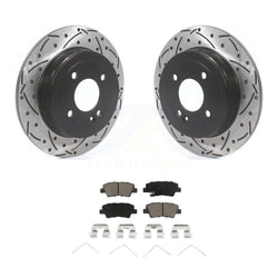 Rear Coated Drilled Slotted Disc Brake Rotors And Ceramic Pads Kit For Hyundai Accent Kia Rio KDC-100767
