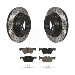 Rear Coated Drilled Slotted Disc Brake Rotors And Ceramic Pads Kit For BMW 328i 320i 428i 228i 230i 328d xDrive KDC-100770