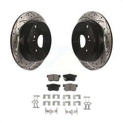 Rear Coated Drilled Slotted Disc Brake Rotors And Ceramic Pads Kit For Acura RDX KDC-100780