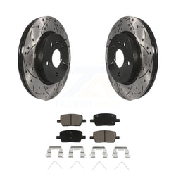 Rear Coated Drilled Slotted Disc Brake Rotors And Ceramic Pads Kit For Chevrolet Camaro Cadillac CT6 KDC-100786