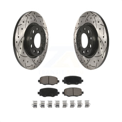 Rear Coated Drilled Slotted Disc Brake Rotors And Ceramic Pads Kit For Jeep Cherokee Chrysler 200 KDC-100788