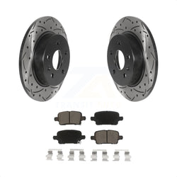Rear Coated Drilled Slotted Disc Brake Rotors And Ceramic Pads Kit For Chevrolet Cruze Volt Bolt EV EUV KDC-100792