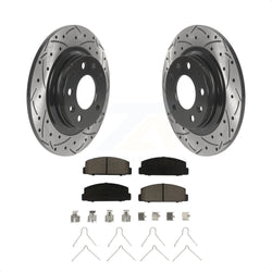 Rear Coated Drilled Slotted Disc Brake Rotors And Ceramic Pads Kit For Mazda 6 Protege KDC-100795