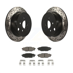 Rear Coated Drilled Slotted Disc Brake Rotors And Ceramic Pads Kit For Subaru Forester Impreza Crosstrek XV KDC-100796