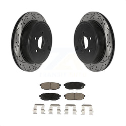 Rear Coated Drilled Slotted Disc Brake Rotors And Ceramic Pads Kit For Subaru Outback Legacy Scion FR-S BRZ Toyota 86 KDC-100799