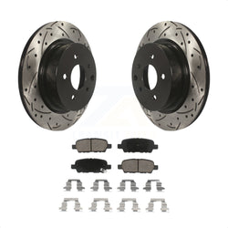 Rear Coated Drilled Slotted Disc Brake Rotors And Ceramic Pads Kit For Nissan INFINITI Maxima G37 G35 M35 370Z 350Z QX50 EX35 G25 M45 Q40 EX37 Z KDC-100812