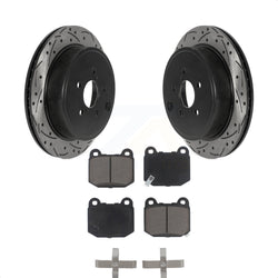 Rear Coated Drilled Slotted Disc Brake Rotors And Ceramic Pads Kit For Subaru BRZ KDC-100814