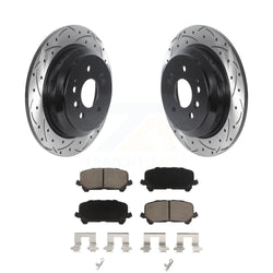 Rear Coated Drilled Slotted Disc Brake Rotors And Ceramic Pads Kit For Honda Pilot Ridgeline Passport KDC-100817