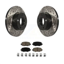Rear Coated Drilled Slotted Disc Brake Rotors And Ceramic Pads Kit For Jeep Renegade Fiat 500X KDC-100819