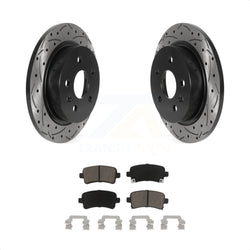 Rear Coated Drilled Slotted Disc Brake Rotors And Ceramic Pads Kit For Chevrolet Malibu Buick LaCrosse Regal Limited KDC-100830