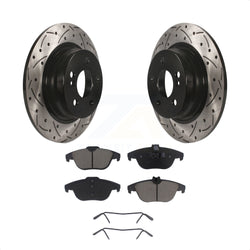 Rear Coated Drilled Slotted Disc Brake Rotors And Ceramic Pads Kit For Mercedes-Benz C300 C250 C230 KDC-100833