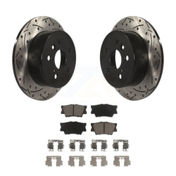 Rear Coated Drilled Slotted Disc Brake Rotors And Ceramic Pads Kit For Toyota Camry Lexus ES350 Avalon KDC-100840