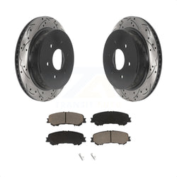 Rear Coated Drilled Slotted Disc Brake Rotors And Ceramic Pads Kit For 2017-2022 Nissan TITAN KDC-100844