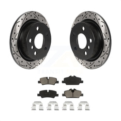 Rear Coated Drilled Slotted Disc Brake Rotors And Ceramic Pads Kit For Mini Cooper KDC-100849