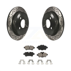 Rear Coated Drilled Slotted Disc Brake Rotors And Ceramic Pads Kit For Mini Cooper KDC-100850