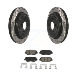 Rear Coated Drilled Slotted Disc Brake Rotors And Ceramic Pads Kit For Cadillac CTS KDC-100854