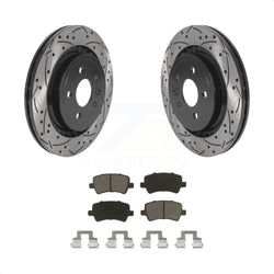 Rear Coated Drilled Slotted Disc Brake Rotors And Ceramic Pads Kit For Volvo S60 XC70 S80 V60 V70 KDC-100866