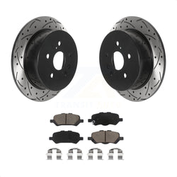 Rear Coated Drilled Slotted Disc Brake Rotors And Ceramic Pads Kit For 2009-2016 Toyota Venza KDC-100867