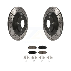Rear Coated Drilled Slotted Disc Brake Rotors And Ceramic Pads Kit For Mazda CX-5 KDC-100869