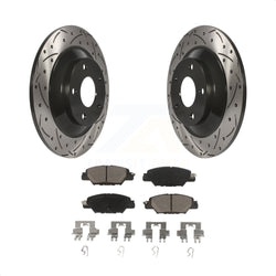 Rear Coated Drilled Slotted Disc Brake Rotors And Ceramic Pads Kit For Mazda CX-5 KDC-100870