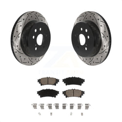 Rear Coated Drilled Slotted Disc Brake Rotors And Ceramic Pads Kit For Lexus GS350 IS300 IS200t IS350 RC350 RC300 RC200t GS300 GS200t GS450h KDC-100873