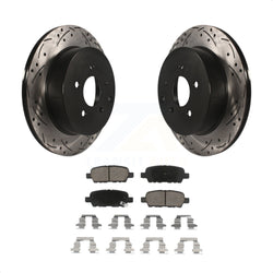 Rear Coated Drilled Slotted Disc Brake Rotors And Ceramic Pads Kit For Nissan Murano INFINITI Pathfinder QX60 Q50 Quest FX35 JX35 Q60 M37 QX70 Q70 Q70L FX45 FX37 M56 M35h KDC-100878