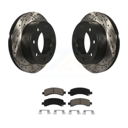 Rear Coated Drilled Slotted Disc Brake Rotors And Ceramic Pads Kit For Chevrolet Express 2500 GMC 3500 Savana KDC-100888