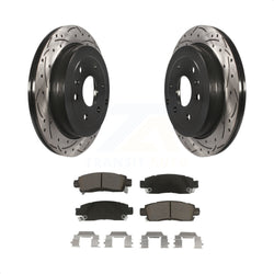 Rear Coated Drilled Slotted Disc Brake Rotors And Ceramic Pads Kit For Chevrolet Traverse GMC Acadia Buick Enclave Saturn Outlook Limited KDC-100894