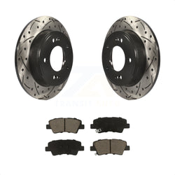 Rear Coated Drilled Slotted Disc Brake Rotors And Ceramic Pads Kit For Kia Soul Forte Hyundai Veloster Elantra GT Kona Forte5 KDC-100900
