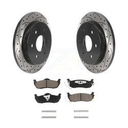 Rear Coated Drilled Slotted Disc Brake Rotors And Ceramic Pads Kit For Nissan Titan Armada INFINITI QX56 Pathfinder TITAN KDC-100902