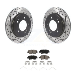 Rear Coated Drilled Slotted Disc Brake Rotors And Ceramic Pads Kit For Hyundai Elantra Kia Niro Ioniq KDC-100913