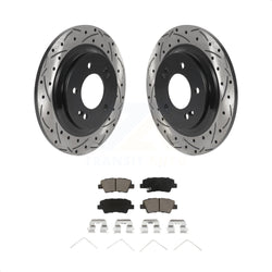 Rear Coated Drilled Slotted Disc Brake Rotors And Ceramic Pads Kit For Kia Niro Hyundai Ioniq Soul EV KDC-100914