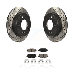 Rear Coated Drilled Slotted Disc Brake Rotors And Ceramic Pads Kit For Hyundai Elantra Kia Soul Venue KDC-100915