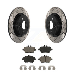 Rear Coated Drilled Slotted Disc Brake Rotors And Ceramic Pads Kit For Mercedes-Benz GLA250 CLA250 INFINITI QX30 B Electric Drive B250e KDC-100920
