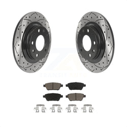 Rear Coated Drilled Slotted Disc Brake Rotors And Ceramic Pads Kit For Ford Fusion Mazda 6 Lincoln MKZ Mercury Milan Zephyr KDC-100923