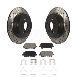 Rear Coated Drilled Slotted Disc Brake Rotors And Ceramic Pads Kit For Honda Odyssey Pilot Acura MDX ZDX KDC-100926