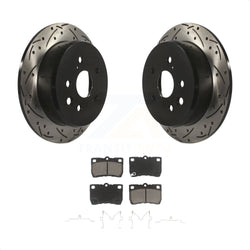 Rear Coated Drilled Slotted Disc Brake Rotors And Ceramic Pads Kit For Lexus IS250 KDC-100930