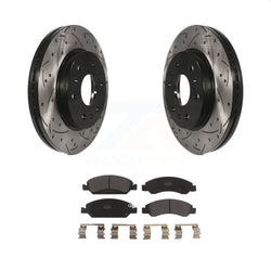 Front Drill Slot Brake Rotors Semi-Metallic Pad Kit For Chevrolet Silverado 1500 GMC Sierra Tahoe Cadillac Yukon Suburban Escalade XL Classic XTS Avalanche ESV Express LD EXT KDF-100003