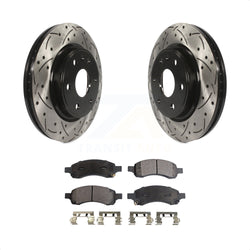 Front Coated Drilled Slotted Disc Brake Rotors And Semi-Metallic Pads Kit For Chevrolet Traverse GMC Acadia Buick Enclave Saturn Outlook Limited KDF-100005