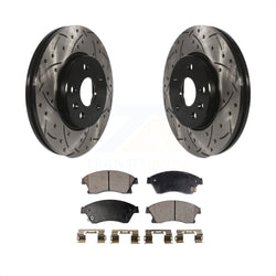 Front Coated Drilled Slotted Disc Brake Rotors And Semi-Metallic Pads Kit For Chevrolet Cruze Sonic Limited KDF-100011