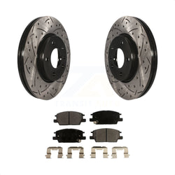Front Coated Drilled Slotted Disc Brake Rotors And Semi-Metallic Pads Kit For Chevrolet Equinox Malibu GMC Terrain Buick LaCrosse Regal Sportback TourX KDF-100016