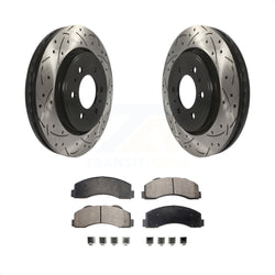 Front Coated Drilled Slotted Disc Brake Rotors And Semi-Metallic Pads Kit For Ford F-150 Expedition Lincoln Navigator KDF-100025