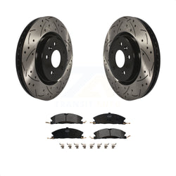 Front Coated Drilled Slotted Disc Brake Rotors And Semi-Metallic Pads Kit For 2013 Ford Explorer Sport With Heavy Duty Brakes KDF-100029