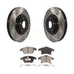 Front Coated Drilled Slotted Disc Brake Rotors And Semi-Metallic Pads Kit For Ford Fusion Lincoln MKZ KDF-100035