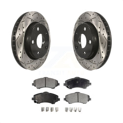 Front Coated Drilled Slotted Disc Brake Rotors And Semi-Metallic Pads Kit For Jeep Wrangler JK KDF-100048