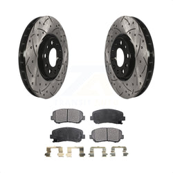 Front Coated Drilled Slotted Disc Brake Rotors And Semi-Metallic Pads Kit For Dodge Dart Chrysler 200 KDF-100055