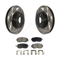 Front Coated Drilled Slotted Disc Brake Rotors And Semi-Metallic Pads Kit For Subaru Impreza Scion FR-S BRZ KDF-100058