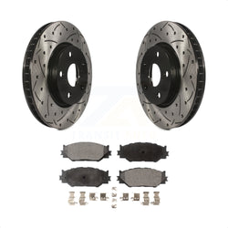 Front Coated Drilled Slotted Disc Brake Rotors And Semi-Metallic Pads Kit For Lexus IS250 KDF-100100